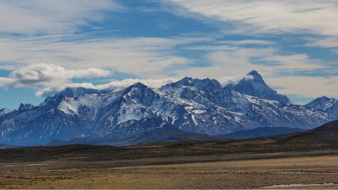 Cordillera patagónica en el sur de Chile